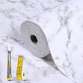 Drawer and Shelf Liner for Kitchen Cabinet: 17 in X 30 Ft Non Slip Waterproof Shelf Paper Non Adhesive Refrigerator Liners White Marble Easy Liners for Bathroom with Knife Tape Measure