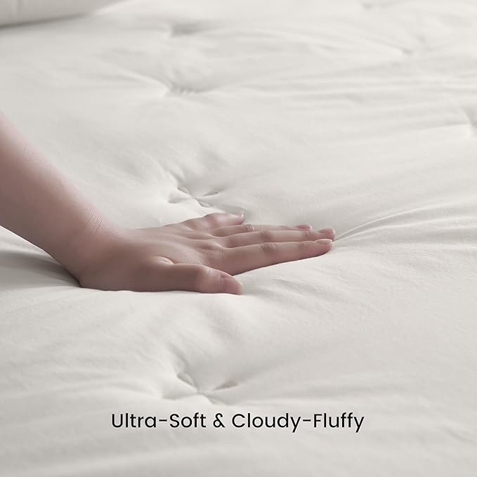 Simple&Opulence Cooling Quilted Mattress Pad – Fitted Sheet Mattress Protector Cover with Elastic Corners, Soft & Breathable, 16 Inch Deep Pocket (Cream Khaki,Twin)