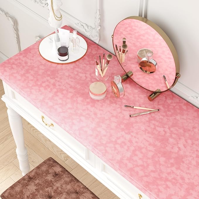 Coral Pink Drawer Liner Self Adhesive Velvet Flocking Liner for Jewelry Box Thick Felt Fabric Roll Soft Pink Velvet Wallpaper Peel and Stick for Cabinets Dressers Shelf Liners 15.7"x118"