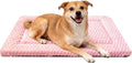 Dog Bed Mat, Reversible Dog Crate Pad - Washable Kennel Mat with Soft Support Foam, Flat Kennel Pad for Dogs & Cats, Double Pet Bed Perfect for Cage (Pink, 30" L x 20" W x 0.8" Th)