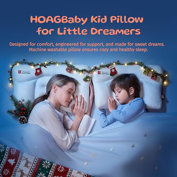 Toddler Pillow with Pillowcase, Breathable & Cozy Machine Washable Kids Pillow with Pillowcase, 21.6x13.8 Ergonomic Children Pillow for Boys and Girls Aged 6-12 (Blue, Height 3)