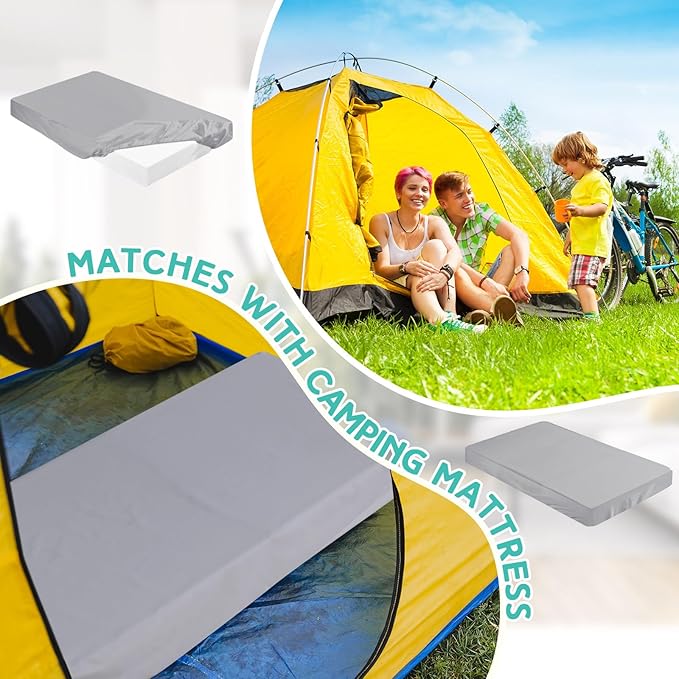 Breling Fitted Sheet (Sheet Only) Compatible with Milliard Trifold Mattress Folding Mattress Fitted Microfiber Bedsheet for Camp Bunk Rvs Bed(Full,4'',Light Gray)