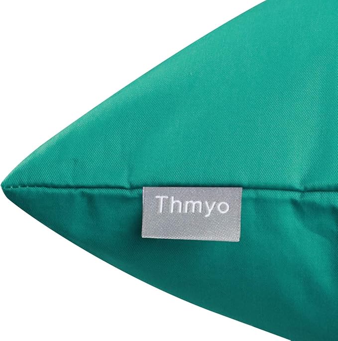 4-Pack 100% Cotton Comfortable Solid Decorative Throw Pillow Case,Thmyo Square Cushion Cover Pillowcase Sublimation Blank Pillow Covers DIY Throw Pillowcase for Sofa(16x16 inch/ 40x40cm,Lake Blue)