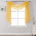 DONREN Amber Yellow Sheer Curtains Sheer Curtains Scarf Home Decoration - Semi Voile Scarf Valance for Wedding (1 Pack,W 52 x L 144 Inch)