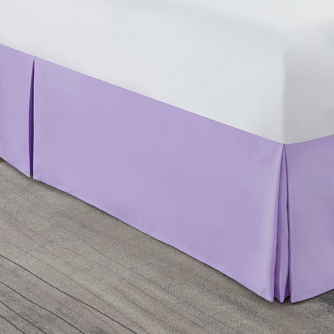Nestl Lavender Full XL Bed Skirt - Full XL Size Bed Skirt 14 Inch Drop - Brushed Microfiber Bed Skirts - Hotel Quality Pleated Bed Skirt - Shrinkage & Fade Resistant
