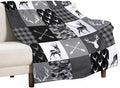 Rustic Cabin Throw Blanket, Farmhouse Grey Camouflage Deer Vintage Country Hunting Wildlife Blanket Throw for Bed Camping Travel Living Room Bedroom, 30"x40"