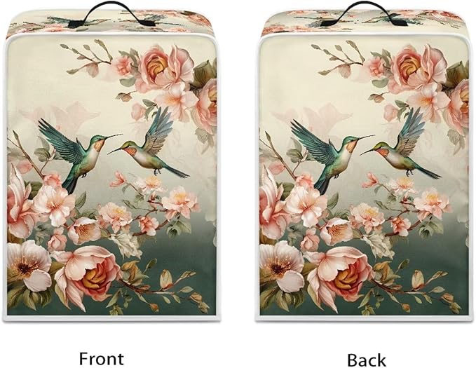 Coffee Maker Cover Protector Hummingbird Floral Kitchen Appliance Dust Cover Waterproof Folding Protector