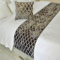 The HomeCentric King/Queen/Twin Grey Decorative Bed Runner CA King 86"x18" Bed Runner Without Pillow Cover, Diamond Pattern, Velvet Cut Bed Scarf on Velvet Fabric - Grey Velvet Verve