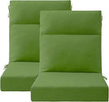 Outdoor High Back Chair Cushion Seat Pads, 44 x 21 Inch Water-Repellent & Fade-Resistant Patio Furniture Cushions with Ties for Adirondack, Rocking Chairs, Lawn Green