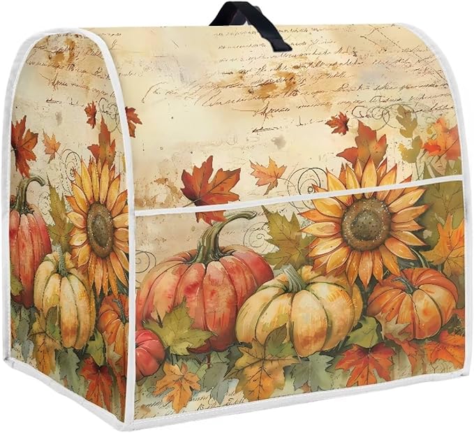 Pumpkin Mixer Cover for Kitchen Aid 6-8 Qt Mixer, Maple Leaf Small Appliance Dust Covers Universal for Air Fryers, Coffee Makers, Kitchen Decor Gift for Friends