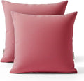 Haven & Glow Decorative Throw Pillow Cover – Square Cushion Case with Zipper | Modern Sofa, Couch & Bed Accent Pillow Covers for Living Room, Bedroom & Home Decor | 18 x 18 Inch – Pink – Pack of 2