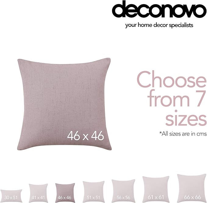 Deconovo Blank Pillow Covers 18x18, Throw Cushion Cover Set of 4, Faux Linen Decorative Pillowcases for Sofa Couch(18 x 18 Inch, Dusty Rose, Set of 4 No Pillow Insert)