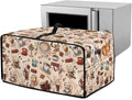 Toaster Oven Dust Cover Small Kitchen Appliance Cover for Countertop Convection Ovens,Small Appliances, L, 18.5 x 22.5 x 13 inches, Coffee Chocolate Print Beige