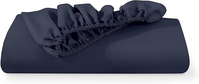 Bare Home Fitted Bottom Sheet Full Size - Premium 1800 Microfiber - Ultra-Soft Hotel Luxury - Deep Pocket - Durable and Long Lasting - Fitted Sheet (Full, Midnight Blue)