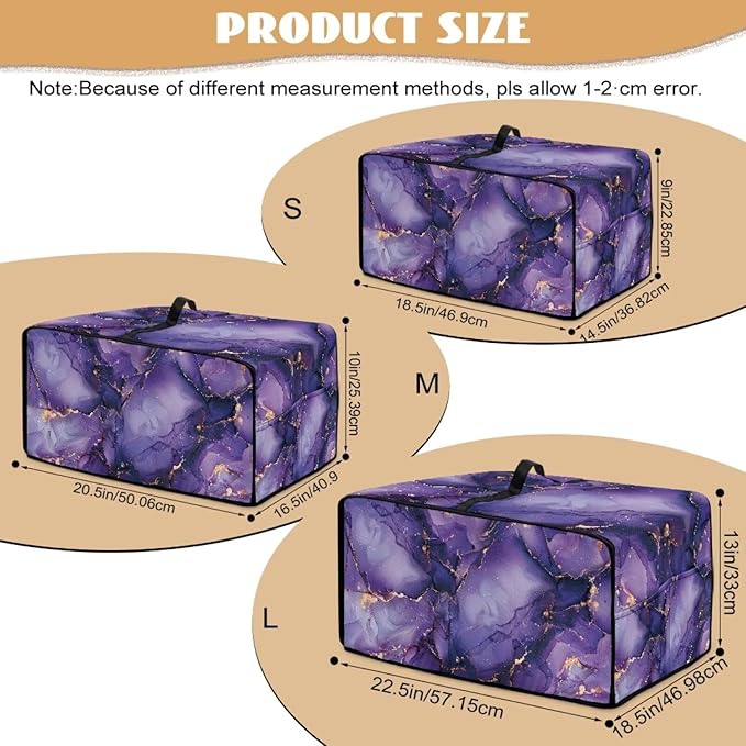 Convection Oven Dust Cover with Pockets, Easy to Clean, Electric Appliance Protector Smart Microwave Oven Cover for Countertop, L, 18.5 x 22.5 x 13 Inches, Violet Gold Marble