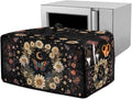 Vintage Daisy Butterfly Moon Print Toaster Oven Cover with Storage Bags Dust Cover for Microwave Oven Polyester-Linen Small Appliance Dust Covers Fits Most Microwaves, S