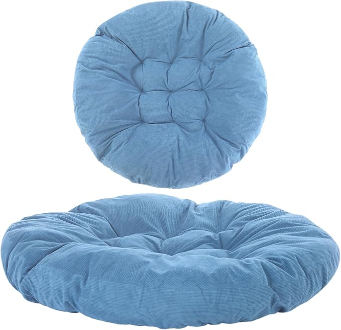 Large Floor Cushion Seating Round Floor Pillows Cushions for Adults Oversized Playroom Pillows Reading Nook Big Pillow for Sitting Meditation Yoga Living Room Sofa Balcony (Lake Blue)