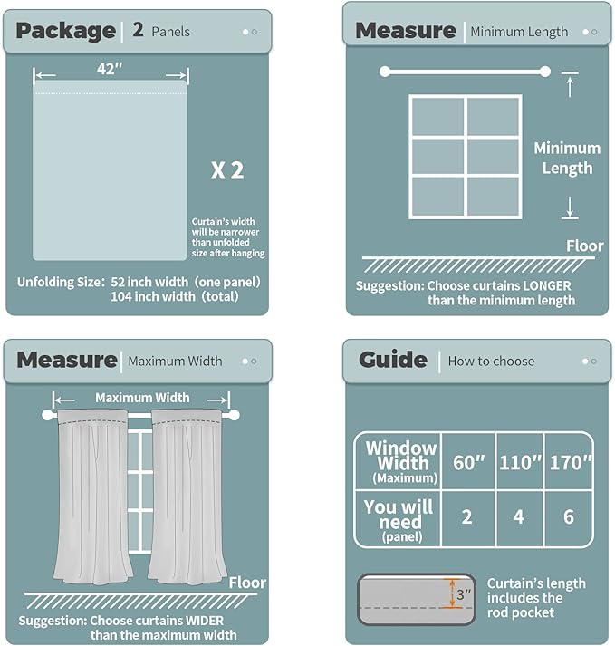 BGment Rod Pocket Blackout Curtains for Bedroom - Thermal Insulated Room Darkening Curtain for Living Room, Light Camel, 42 x 63 Inch, 2 Panels
