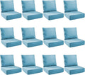 Outdoor Cushion Set for Furniture Patio Furniture, UV Resistant, Water Resistant - 6 Inch Thick Foam Garden Cushions – 22x24 Inch Patio Seat Covers for Chair/Sofa/Couch | Light Blue | 12-Pack |