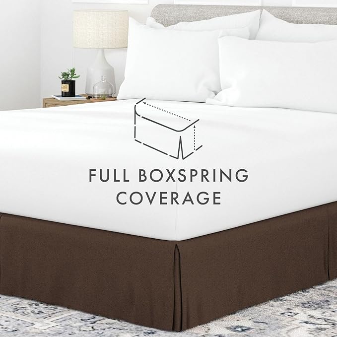 Linen Market Bed Skirt - Ultra Soft Microfiber - Easy Fit with 14 Inch Tailored Drop - Hotel Quality, Shrinkage & Fade Resistant - Bed Cover - Twin XL Bed Skirts - Bedroom Décor - (Twin XL, Chocolate)