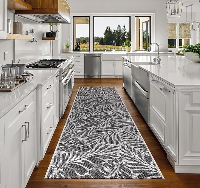 Keen Home Design Terrace Outdoor Runner Rug - 2x10 Washable Indoor/Outdoor Rug for Patio, Kitchen, Balcony, Beach, Garden, Deck and Porch, Size: 2'2"x9'11"