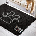 GORILLA GRIP SOAKSTOPPER Dog Door Mat, 30x20 Machine Washable Rug Absorbent Doormat Captures Moisture Mud Dirt, Quick Dry Soft Chenille Entryway Rugs Indoor Entrance Mats for Dog Paws, Black White