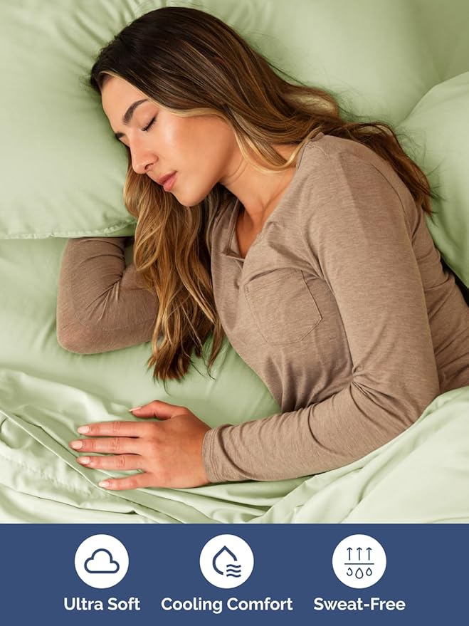 Extra Deep Pocket King Sheets - 4 Piece Breathable & Cooling Bed Sheets - Hotel Luxury Bed Sheet Set - Soft, Wrinkle Free & Comfy - Easily Fits Extra Deep Mattresses - Light Sage Green Sheets Set