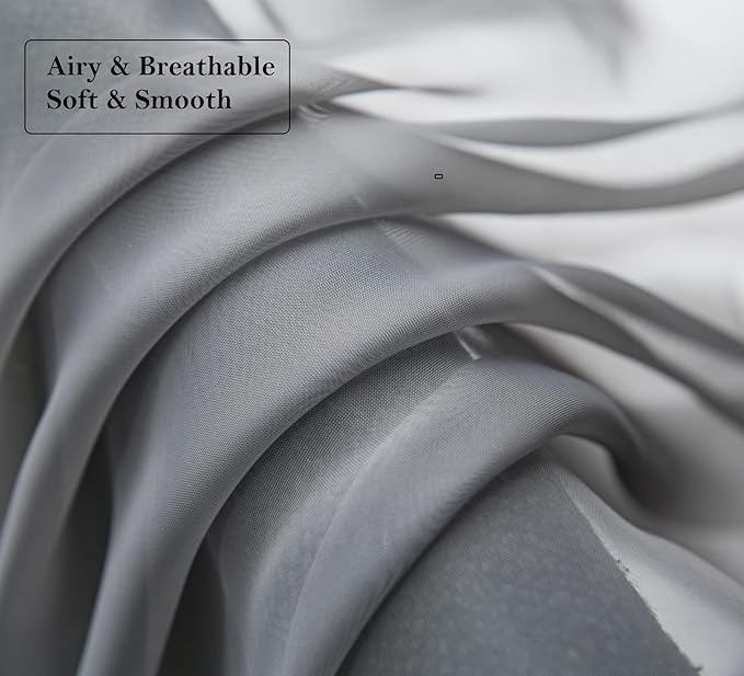 PI Dark Grey Sheer Tier Curtains 30 Inches Length with Grommet,Short Voile Half Window Curtain for Kitchen/Bathroom/Farmhouse/Basement 2 Panels(Dark Grey,W42XL30)