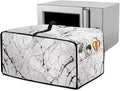 Toaster Oven Dust Cover with Pockets, Stain-resistant Kitchen Electrical Appliance Cover Countertop Ovens Decorations, S, 14.5 x 18.5 x 9 Inches, White Marble Black Crack