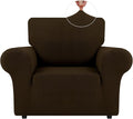LURKA Stretch Chair Sofa Slipcovers 1 Piece Couch Covers for Sofa Furniture Protector Full Sofa Covers with Elastic Bottom for Kids and Dog (Brown, Small)
