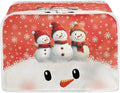 Christmas Snowman Printed Toaster Cover for Anti-Dust & Fingerprint, Snowflake Print Covers, Kitchen Microwave Decor Accessories