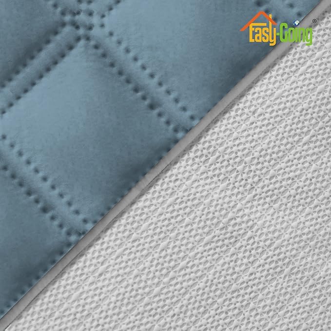 Easy-Going Waterproof Oversized Loveseat Covers Leakproof Couch Cover for 2 Cushion Couch Sofa Cover Washable Sofa Slipcover Non-Slip Furniture Protector with Pocket for Pets (Medium-XL, Light Blue)