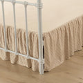 Tufted Dot Bed Skirt Queen Size,Ruffled Bed Skirt with Split Corners, Queen Bed Skirt 16 Inch Drop, Boho Queen Size Bed Skirt Camel for Ruffled Bed Skirt with Split Corners, Bed Skirt Queen Size