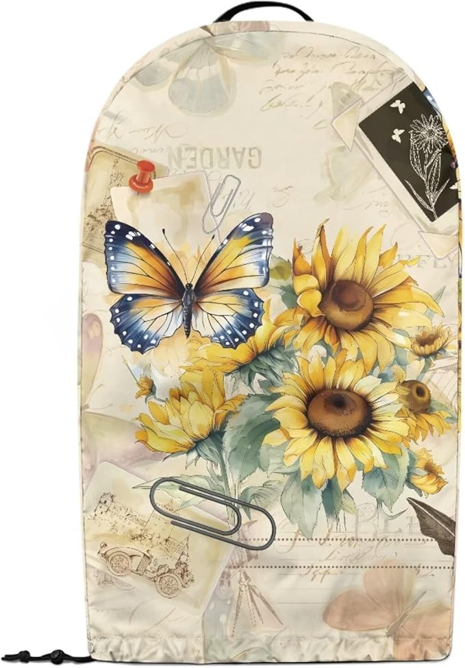 Butterfly Sunflower Blender Dust Cover Stand Mixer or Coffee Maker Appliance Covers with Drawstring, Anti Fingerprint Dust Proof Stain Resistant Blender Cover for Kitchen