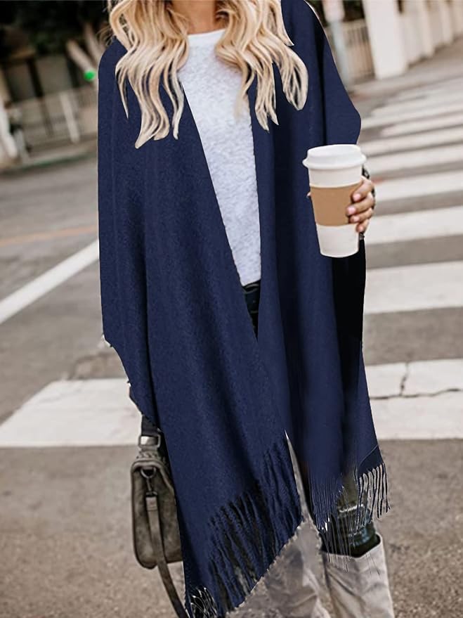 Breezy Lane Women's Shawl Wraps Warm Poncho Ruana Wrap Cardigan