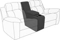 Easy-Going 2-Piece Recliner Console Cover for Reclining Loveseat Covers Stretch Jacquard Middle Console Cover for Recliner Couch and Sofa Dark Gray