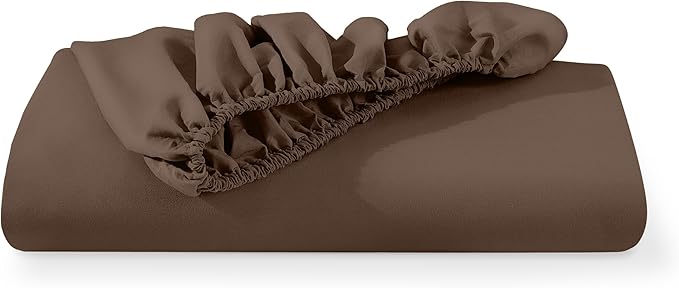 Fitted Bottom Sheet King Size - Premium 1800 Microfiber - Ultra-Soft Hotel Luxury - Deep Pocket - Durable and Long Lasting - Fitted Sheet (King, Cocoa)