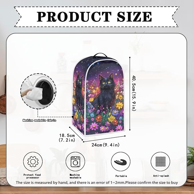 Talayituse Galaxy Cat Daisy Print Blender Dust Cover, Fingerprint Protection Cover for Stand Mixer or Coffee Machine, Home Kitchen Appliance Covers for Stain Dust Resistant Supplies