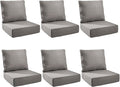 Outdoor Cushion Set for Furniture Patio Furniture, UV Resistant, Water Resistant - 6 Inch Thick Foam Garden Cushions– 24x24 Inch Patio Seat Covers for Chair/Sofa/Couch | Grey | 6-Pack |