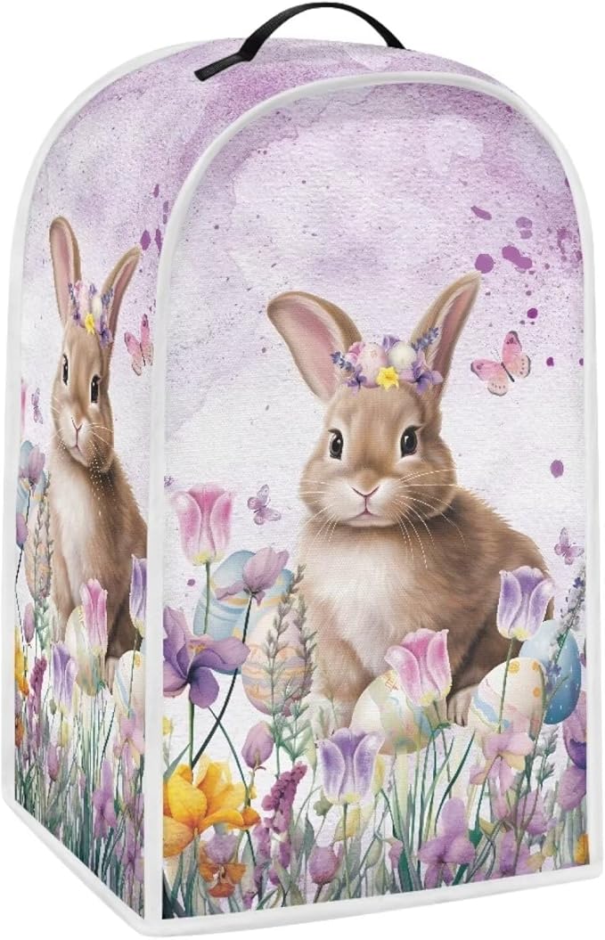 Easter Bunny Blender Covers for Kicthen, Tulip Coffee Machine Dust Cover Washable Dustproof Cover Compatible with Blender Juicer Food Processor Protection