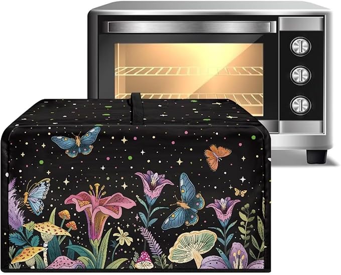 Microwave Oven Cover, Butterfly Heat-Resistant Polyester Machine Protector Decorative Kitchen Appliance Covers Waterproof Microwave Oven Cover for Most Countertop Microwaves