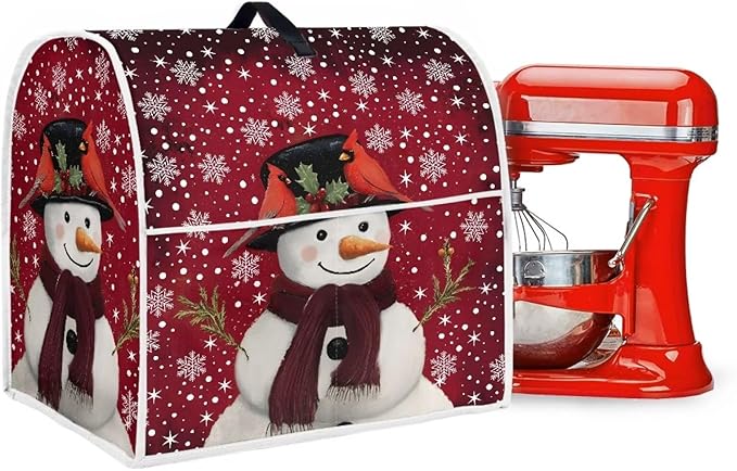 Christmas Mixer Cover for Kitchen Aid 6-8 Qt Mixer, Snowman Small Appliance Dust Covers Universal for Air Fryers, Coffee Makers, Kitchen Decor Gift for Christmas