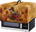 Microwave Oven Dust Cover, Thanksgiving Turkey Waterproof Polyester Dust Cover for Microwave Oven for Most Standard Microwaves Easy to Clean