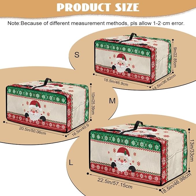 Christmas Countertop Convection Oven Cover Decorative Air Fryer Toaster Oven Dust Cover for Winter Holiday Home Kitchen Indoor Decor, S, Santa Claus Snowflake Red Green Beige