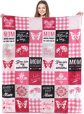 SOCHOW Giftable Throw Blanket for Mom, Super Soft and Cozy Gift for Birthday, Mother's Day from Daughter Son, Best Mom Ever Present Blanket, 50 x 60 inches, Pink