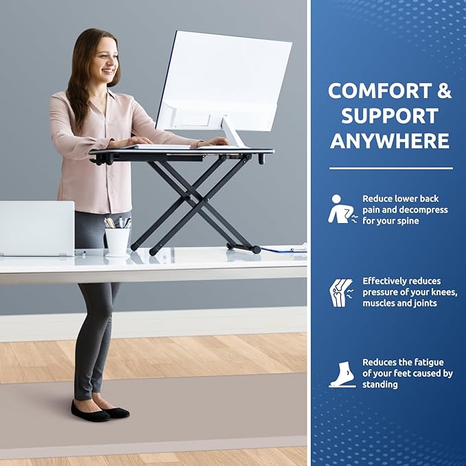 KitchenClouds Kitchen Mat Cushioned Anti Fatigue Rug 20"x39" Waterproof, Non Slip, Standing and Comfort Desk/Floor Mats for House Sink Office (Khaki)