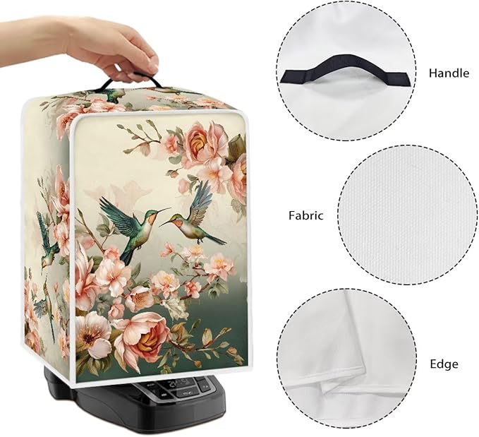 Coffee Maker Cover Protector Hummingbird Floral Kitchen Appliance Dust Cover Waterproof Folding Protector
