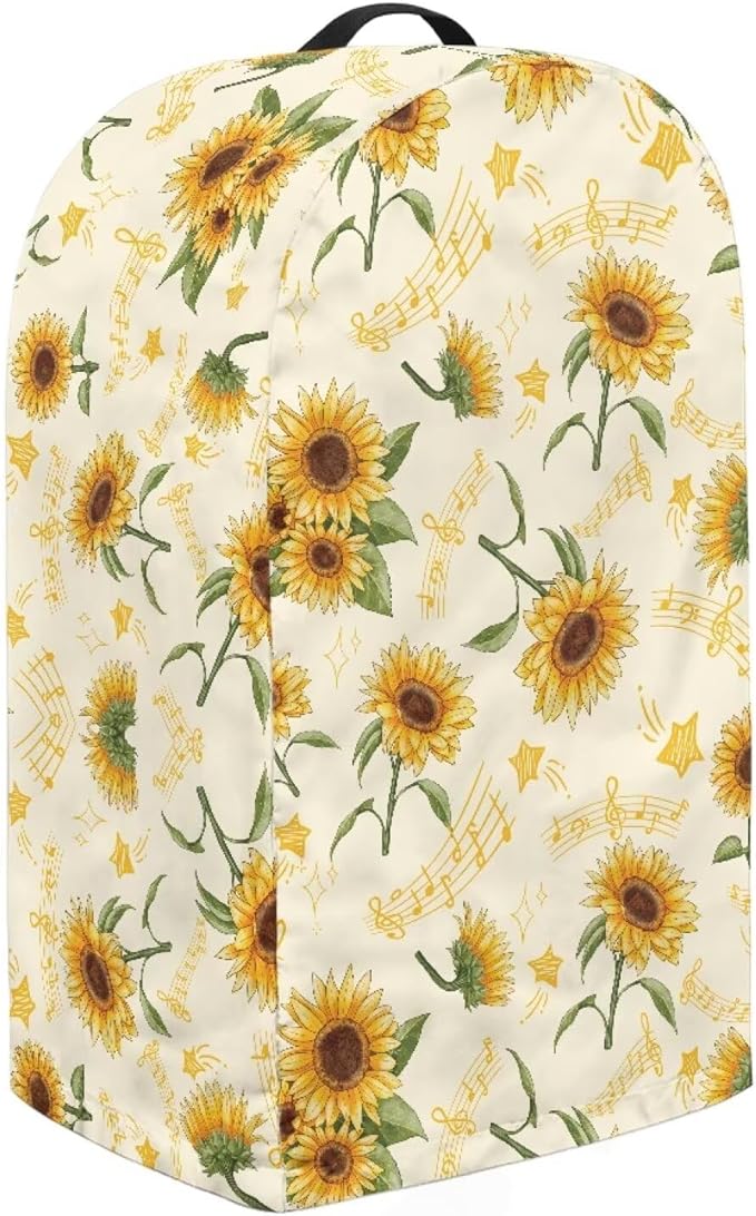 Blender Dust Cover, Sunflower Music Notes Stand Mixer or Coffee Maker Appliance Cover Food Processor Hood for Home Kitchen Small Appliance Covers
