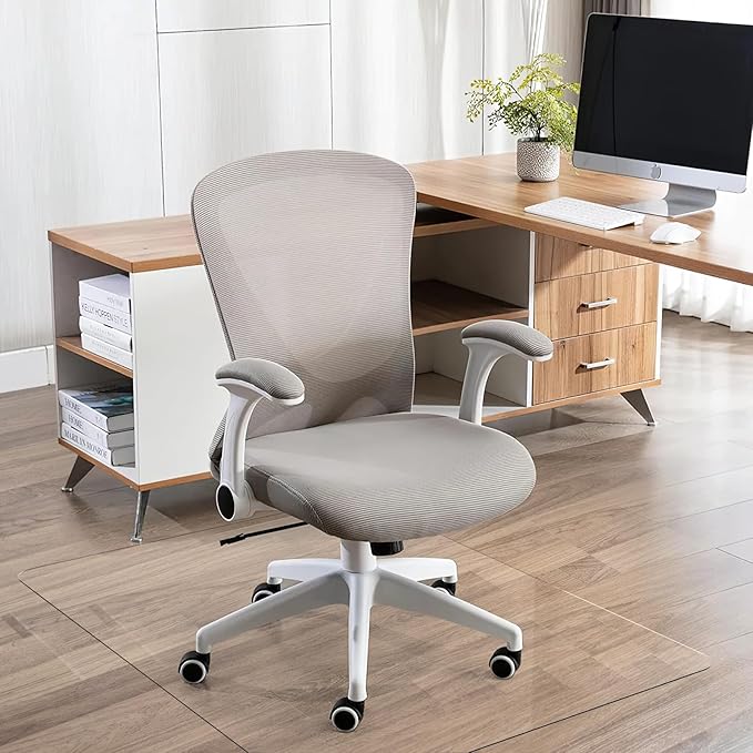 Heavy Duty Crystal Clear Office Chair Mat for Hardwood & Carpet Floors,48'' x 36'' - Upgraded Tri-Fold Transparent Desk Chair Mat for Office Home