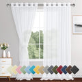 XWZO Sheer Curtains for Bedroom, Light Filtering Privacy Grommet Solid Voile Window Curtains for Large Windows, Living Room, Sliding Glass Door with Tiebacks, White, W70 x L95, Set of 2 Panels